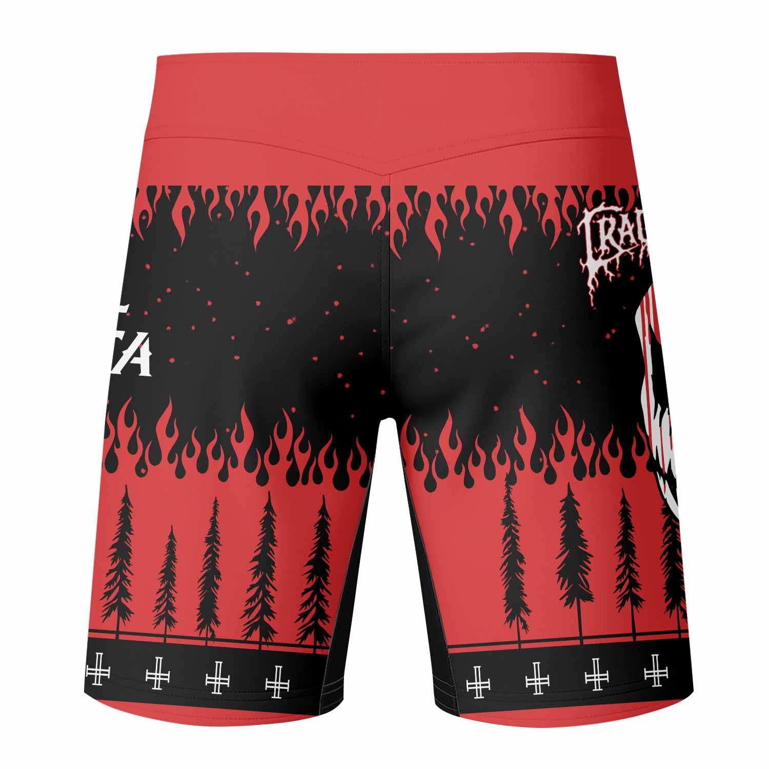 Cradle of Filth Hail Santa Mixed Martial Arts Shorts - back view mockup