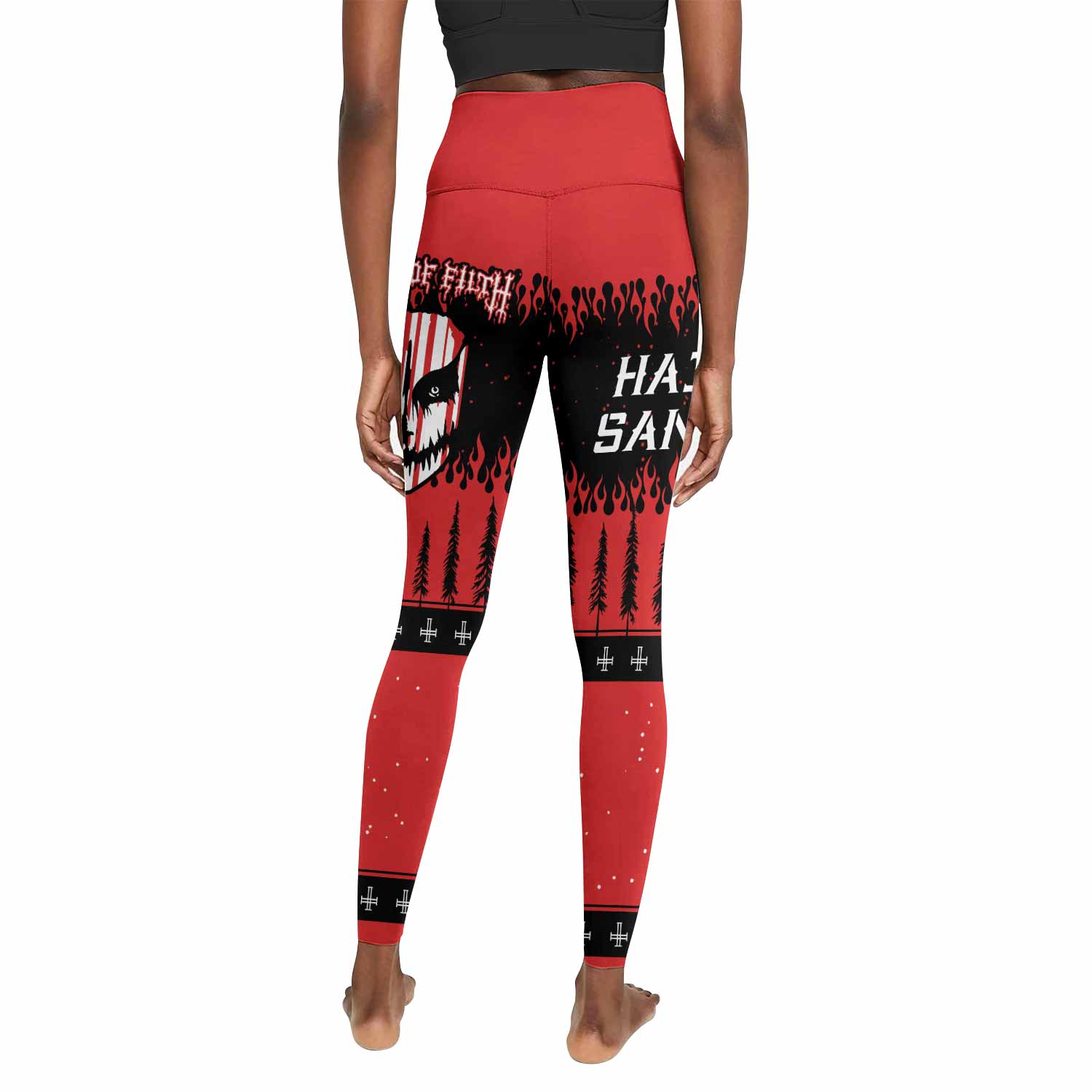 Cradle of Filth Hail Santa Women's Leggings - back view mockup