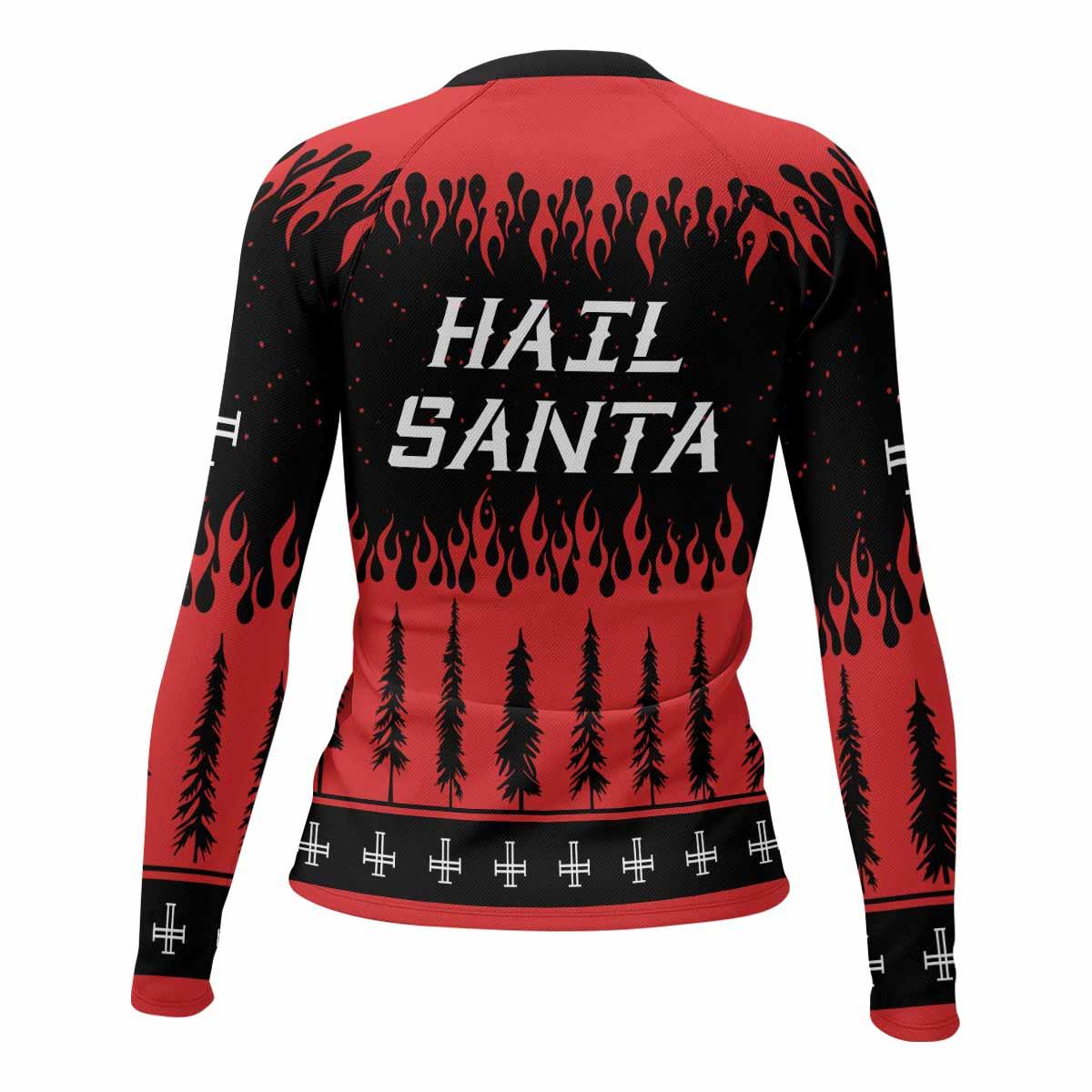 Cradle of Filth Hail Santa Women's Rash Guard Long Sleeve - back view mockup