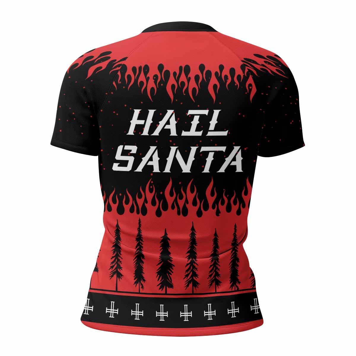 Cradle of Filth Hail Santa Women's Rash Guard Short Sleeve - back view mockup