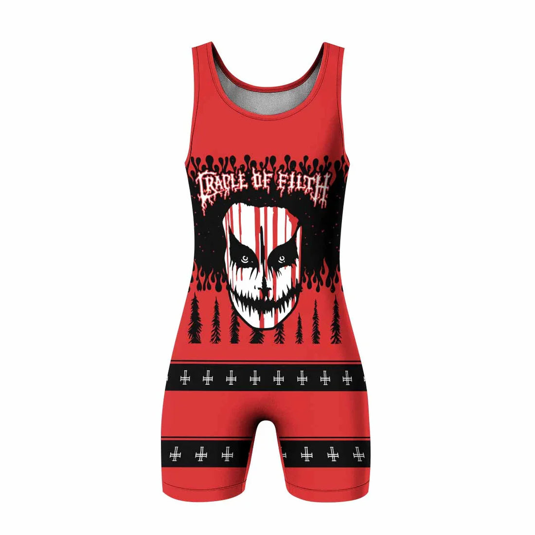 Cradle of Filth Hail Santa Wrestling Singlet - front and back view