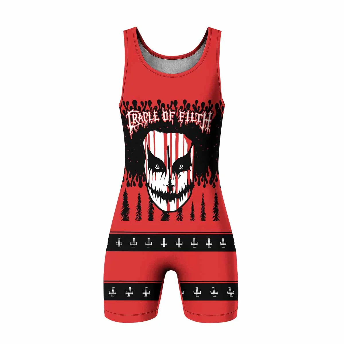 Cradle of Filth Hail Santa Wrestling Singlet - front view mockup