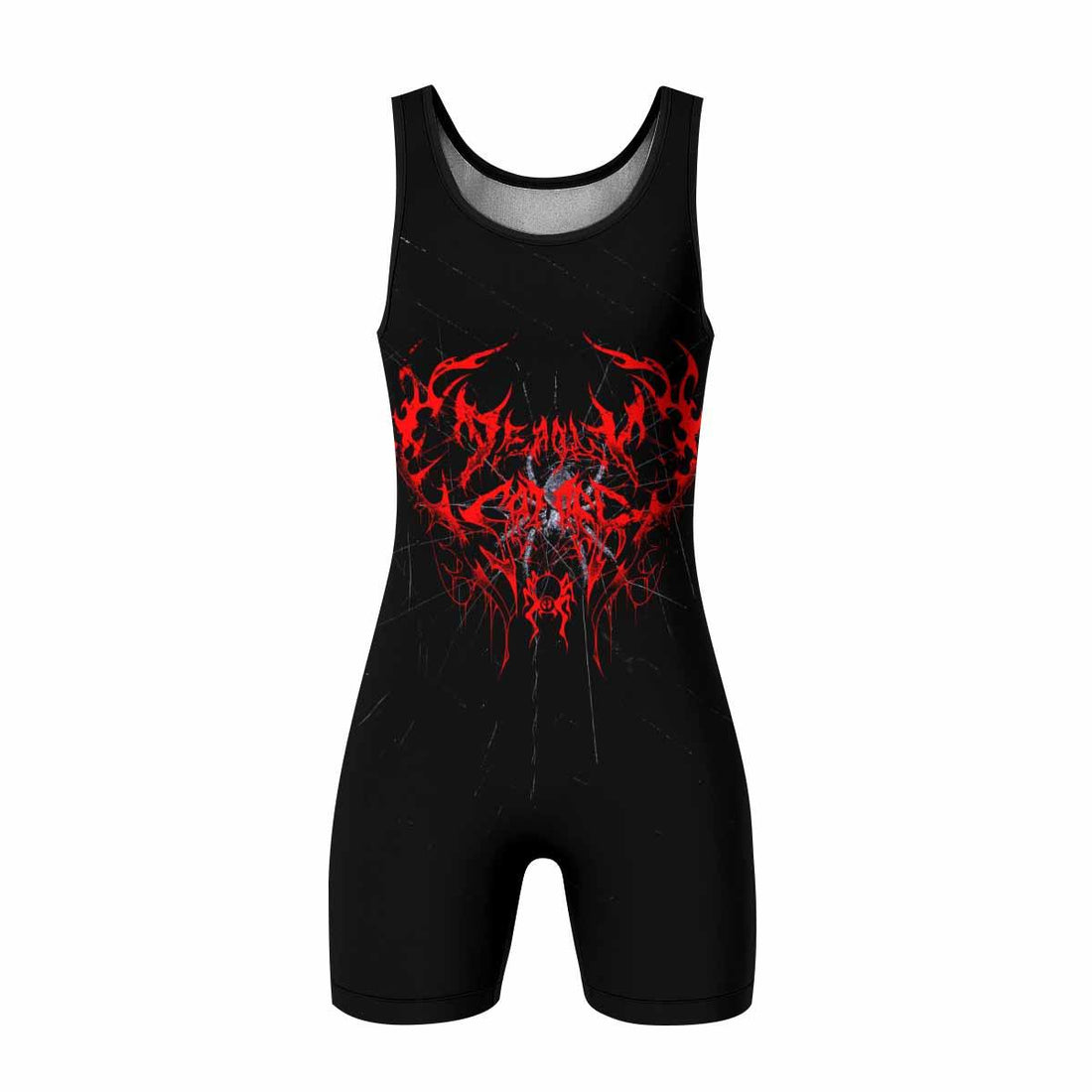 Crimson Arachnid Metal Wrestling Singlet - front and back view