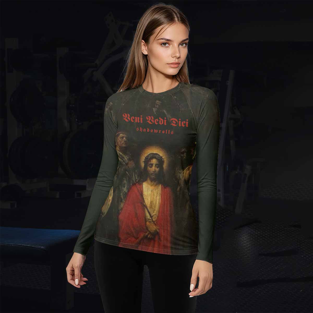 Crimson Messiah Women's Rash Guard Long Sleeve - lifestyle view