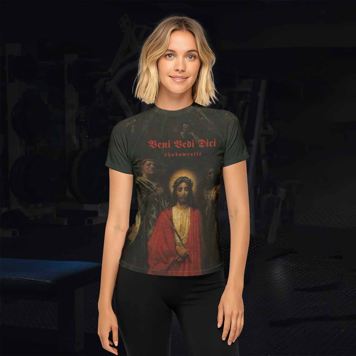 Crimson Messiah Women's Rash Guard Short Sleeve - lifestyle view