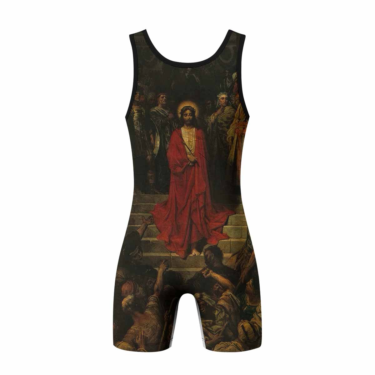 Crimson Messiah Wrestling Singlet - back view mockup 