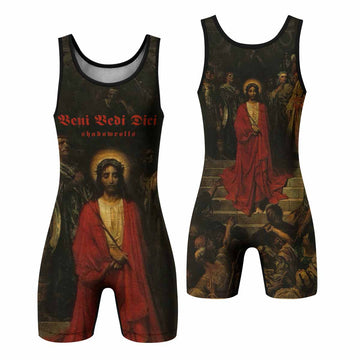 Crimson Messiah Wrestling Singlet - front and back view