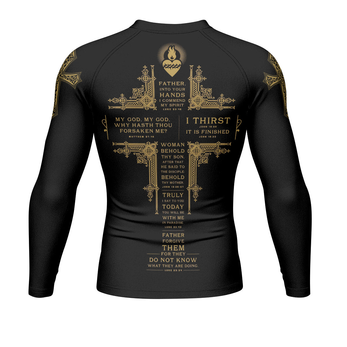 Crown of Thorns Men's Rash Guard Long Sleeve - back view mockup 