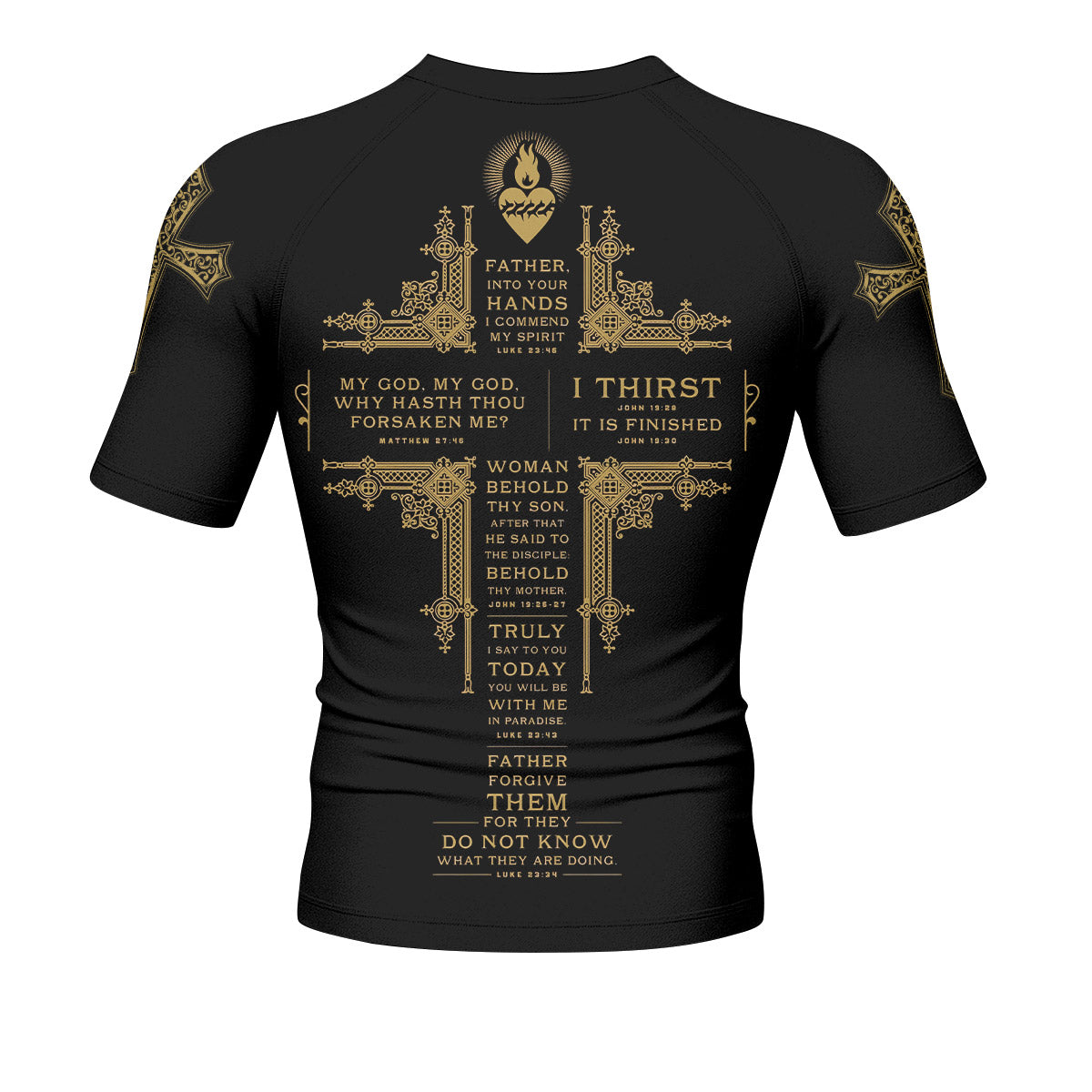 Crown of Thorns Men's Rash Guard Short Sleeve - back view mockup 