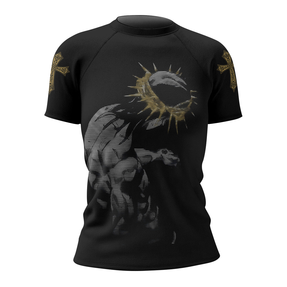 Crown of Thorns Women's Rash Guard Short Sleeve - front view mockup 