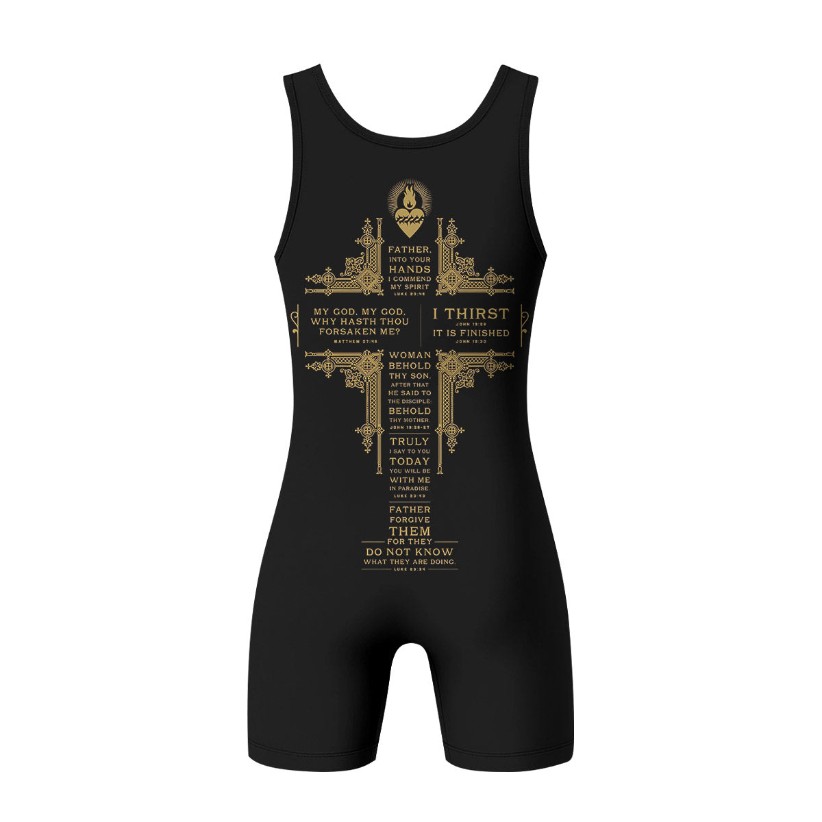 Crown of Thorns Wrestling Singlet - back view mockup 