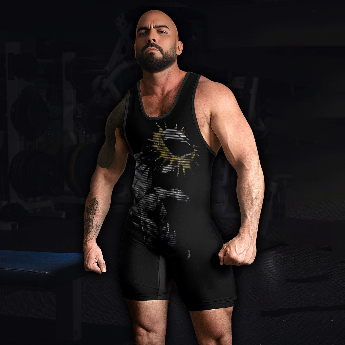 Crown of Thorns Wrestling Singlet - men's lifestyle view