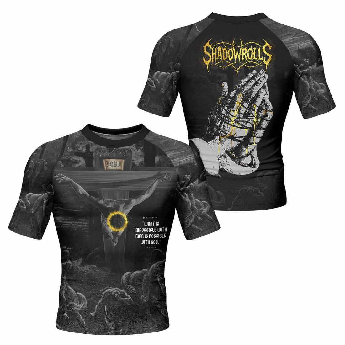  Crucified Grace Rash Guard Short Sleeve Mockup