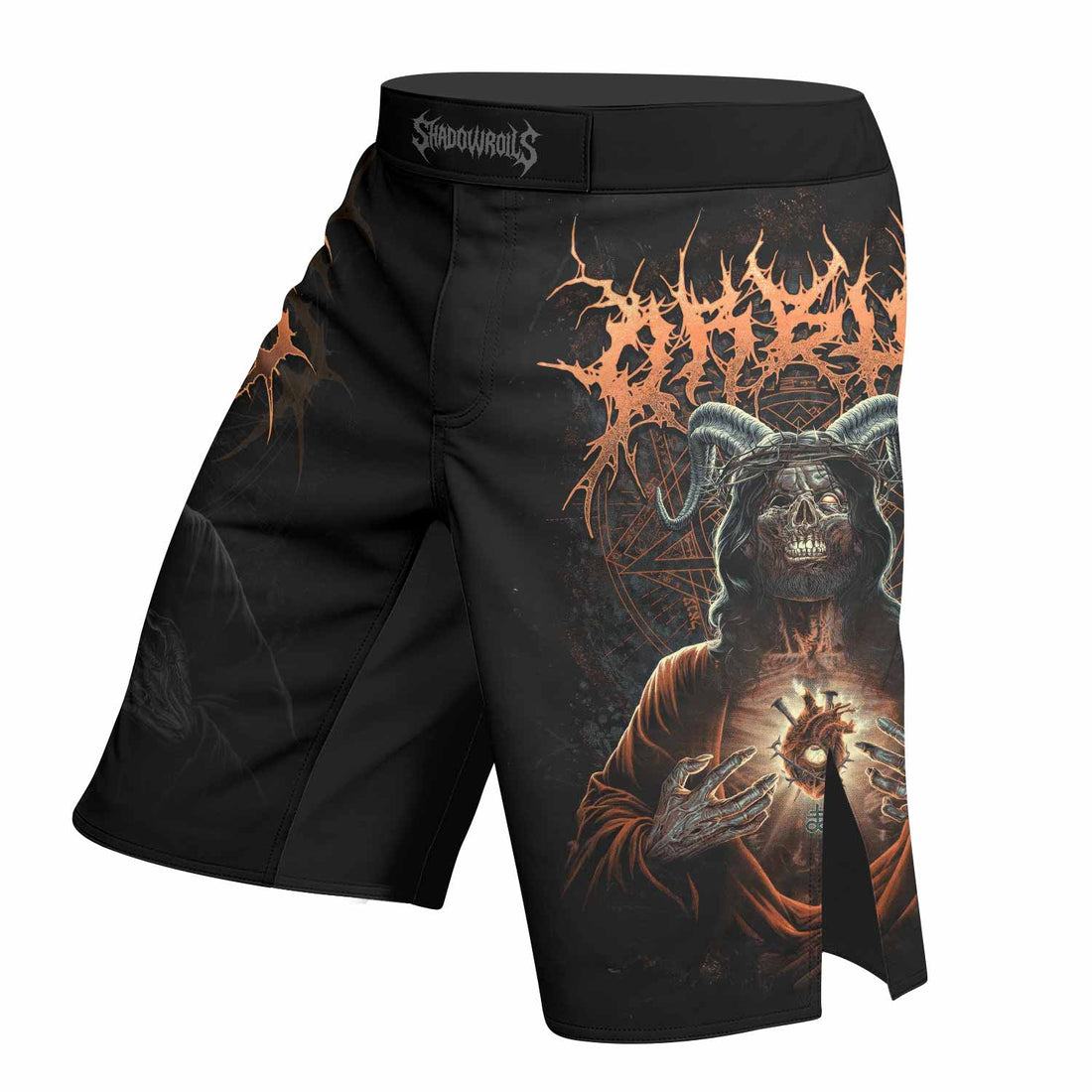 Cult of Shadows Fight Shorts - right side mockup