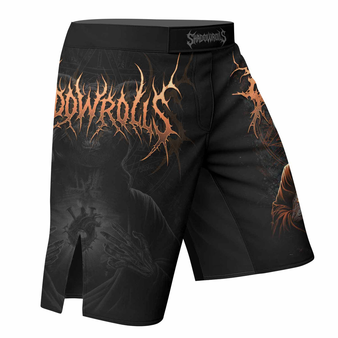Cult of Shadows Fight Shorts - right side mockup