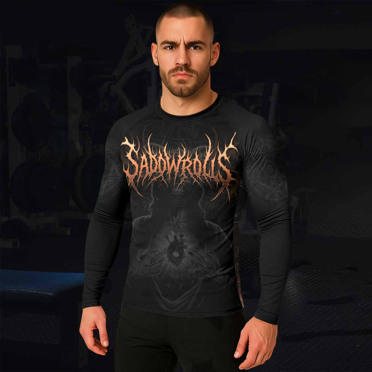 Cult of Shadows Men's Rash Guard Long Sleeve - lifestyle view