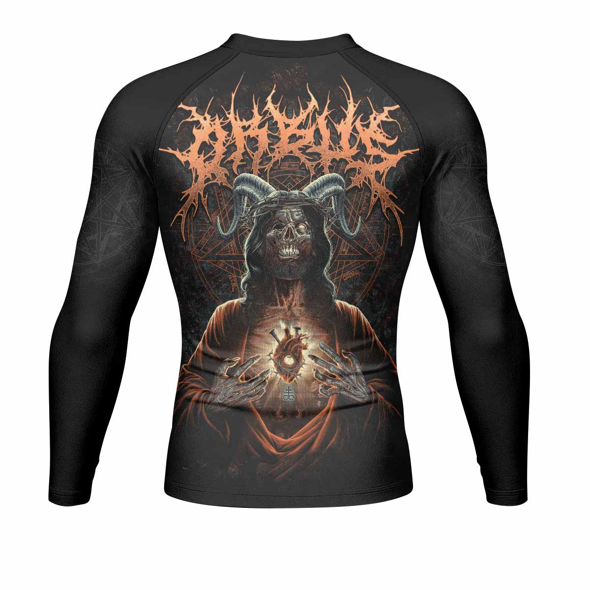 Cult of Shadows Men's Rash Guard Long Sleeve - back view mockup 