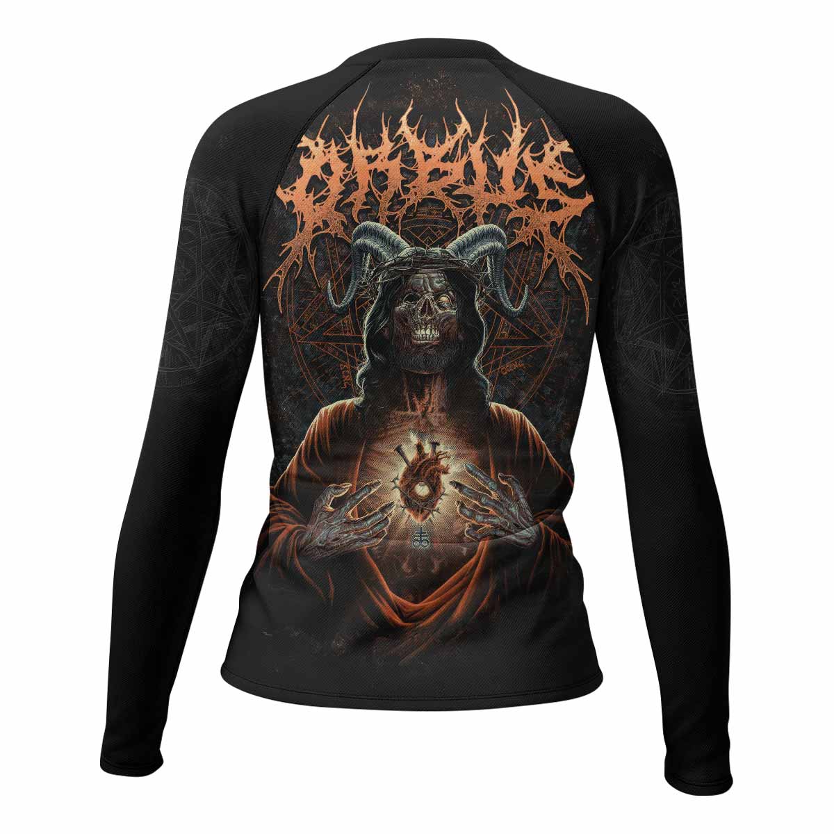 Cult of Shadows Women's Rash Guard Long Sleeve - back view mockup 