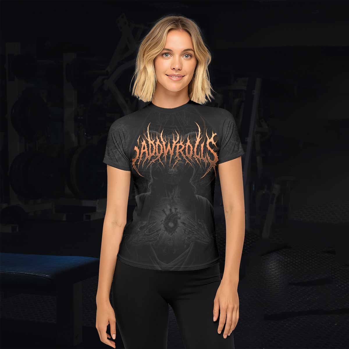 Cult of Shadows Women's Rash Guard Short Sleeve - lifestyle view