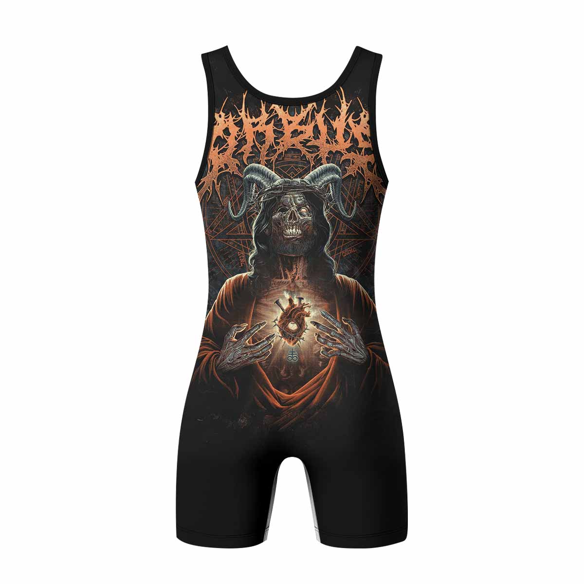 Cult of Shadows Wrestling Singlet - back view mockup 