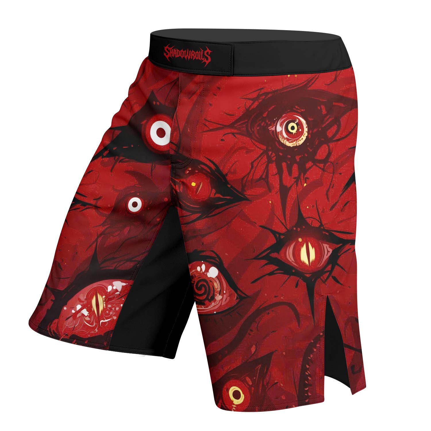 Cursed Eyes Awakening Fight Shorts – left side mockup