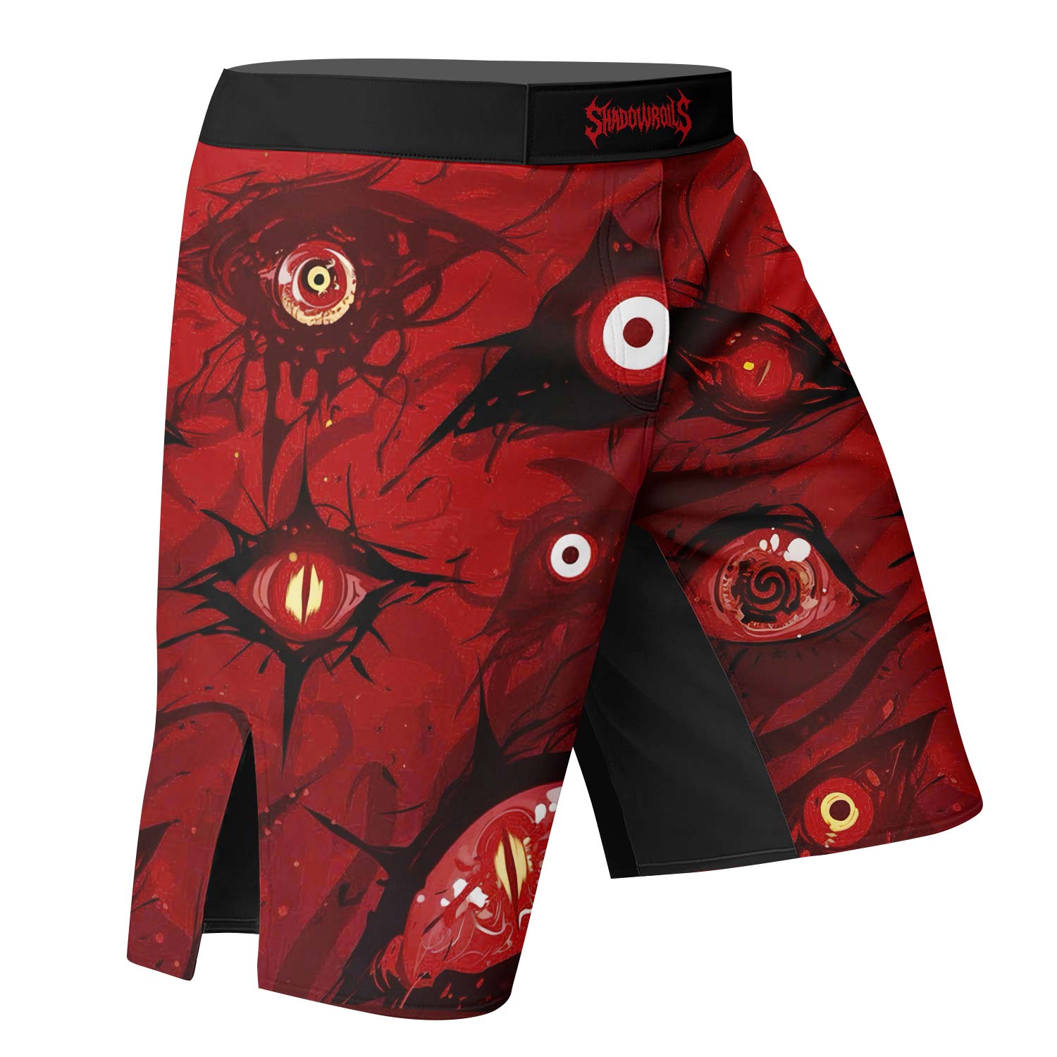 Cursed Eyes Awakening Fight Shorts – right side mockup
