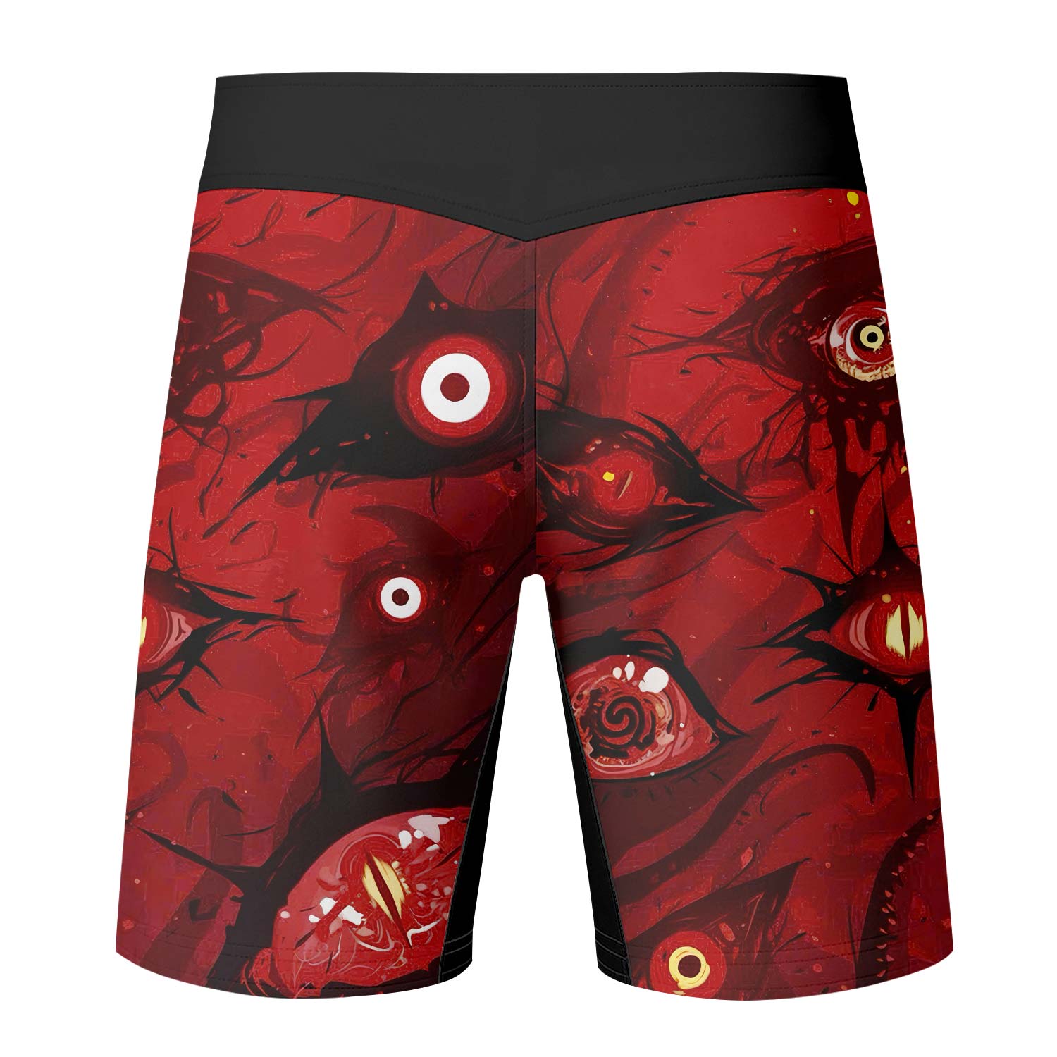 Cursed Eyes Awakening Fight Shorts – back view mockup