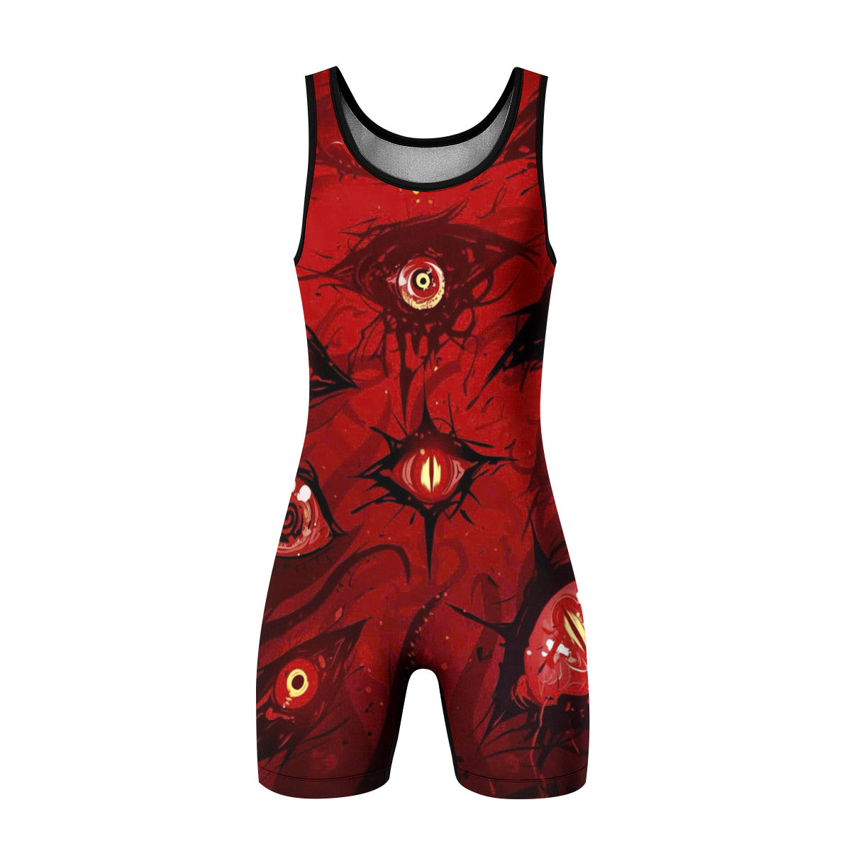 Cursed Eyes Awakening Wrestling Singlet - front view mockup