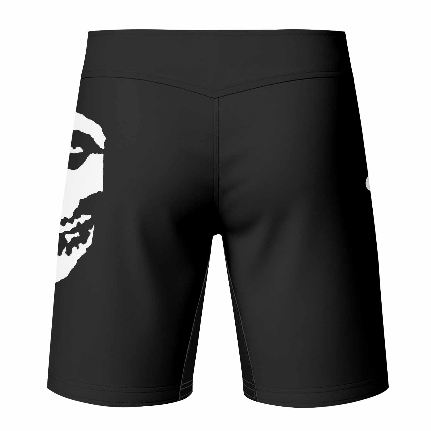 Custom Name Skull Jiu-Jitsu Fight Shorts - back view mockup