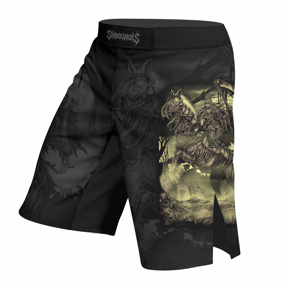 Dark Rider Fight Shorts - right side mockup