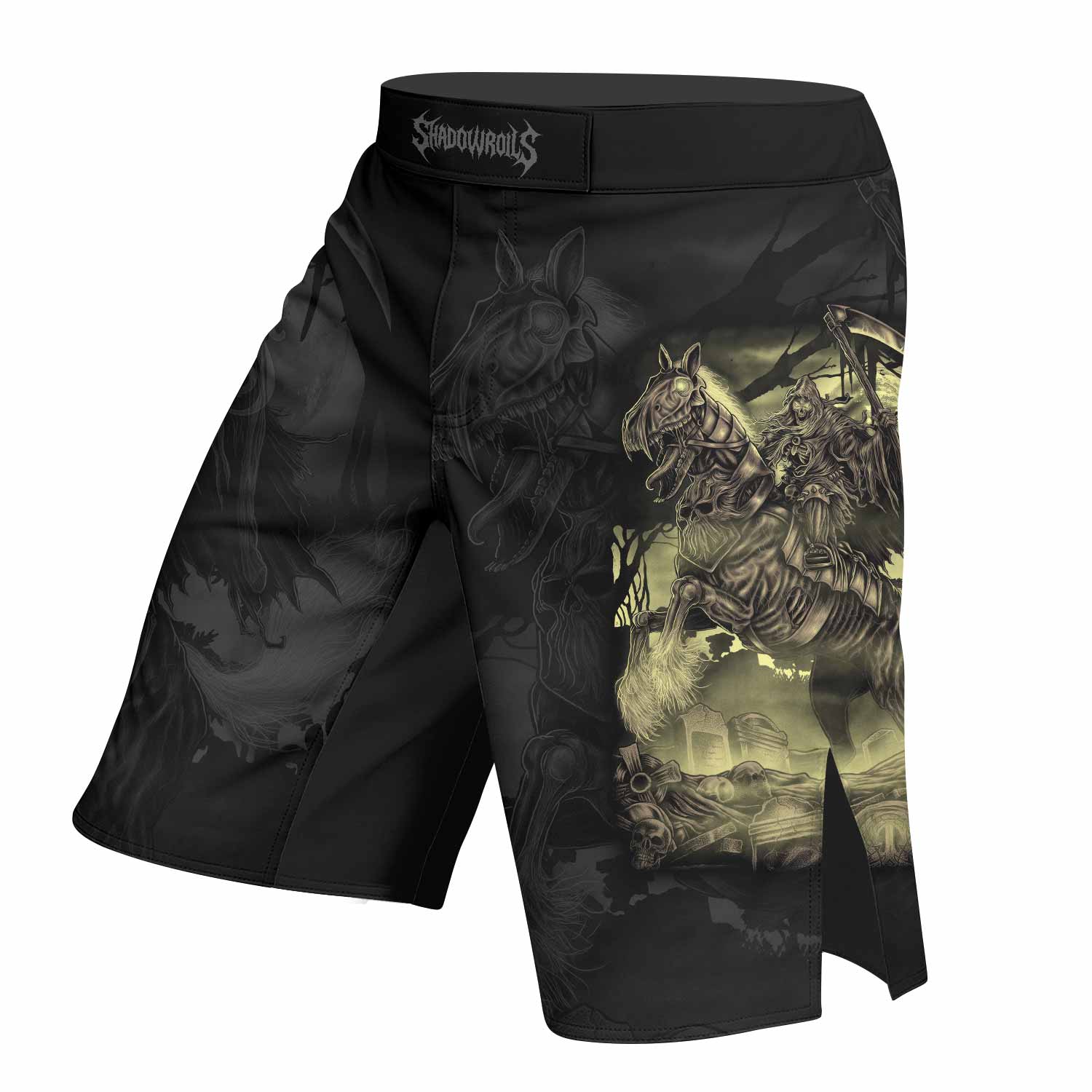 Dark Rider Fight Shorts - right side mockup