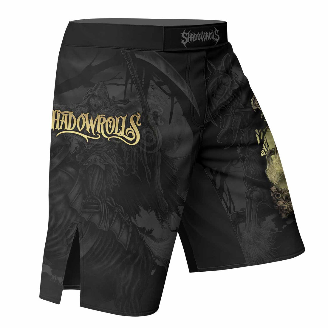 Dark Rider Fight Shorts - right side mockup
