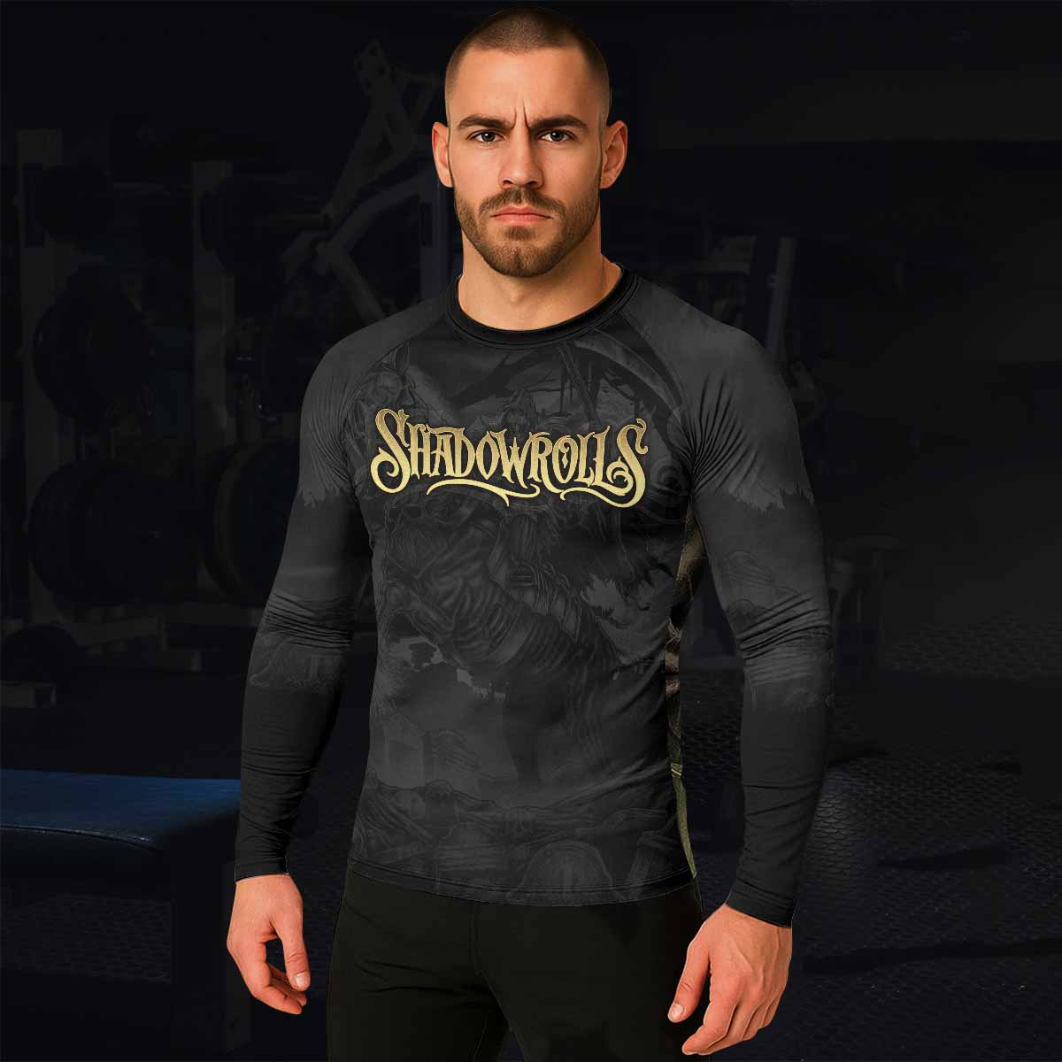 Dark Rider Men's Rash Guard Long Sleeve - lifestyle view