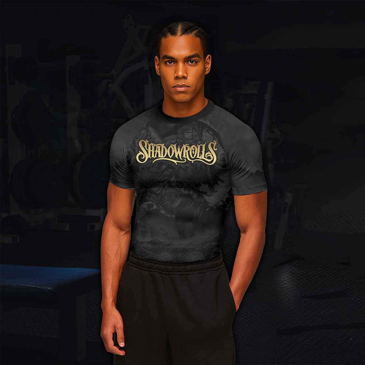 Dark Rider Men's Rash Guard Short Sleeve - lifestyle view