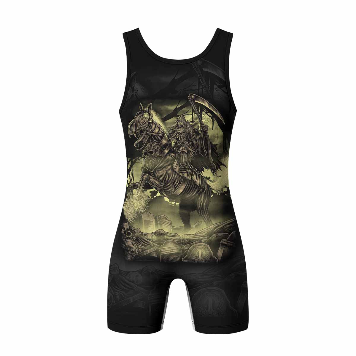 Dark Rider Wrestling Singlet - back view mockup 