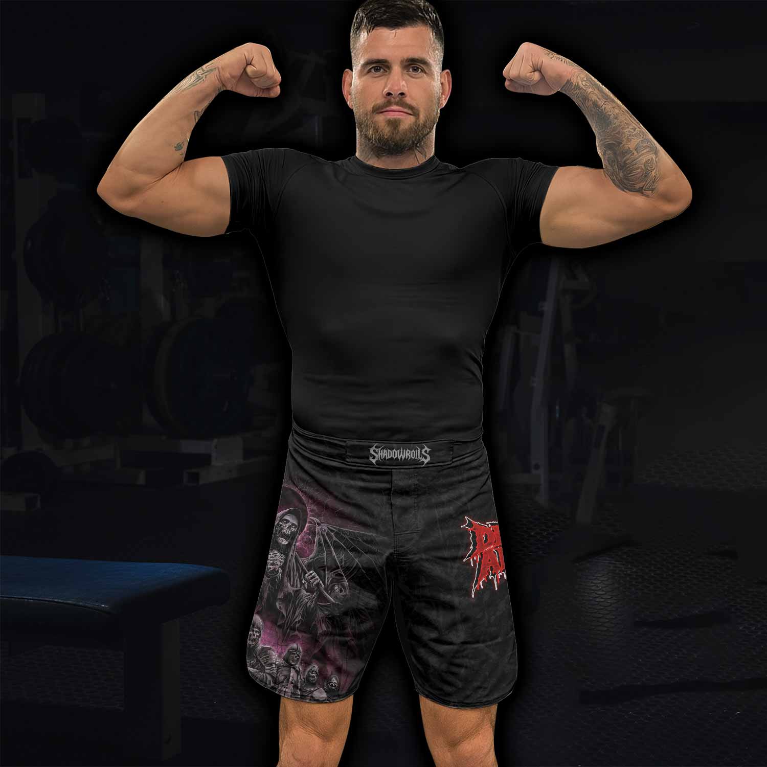 Death Army Fight Shorts – lifestyle view