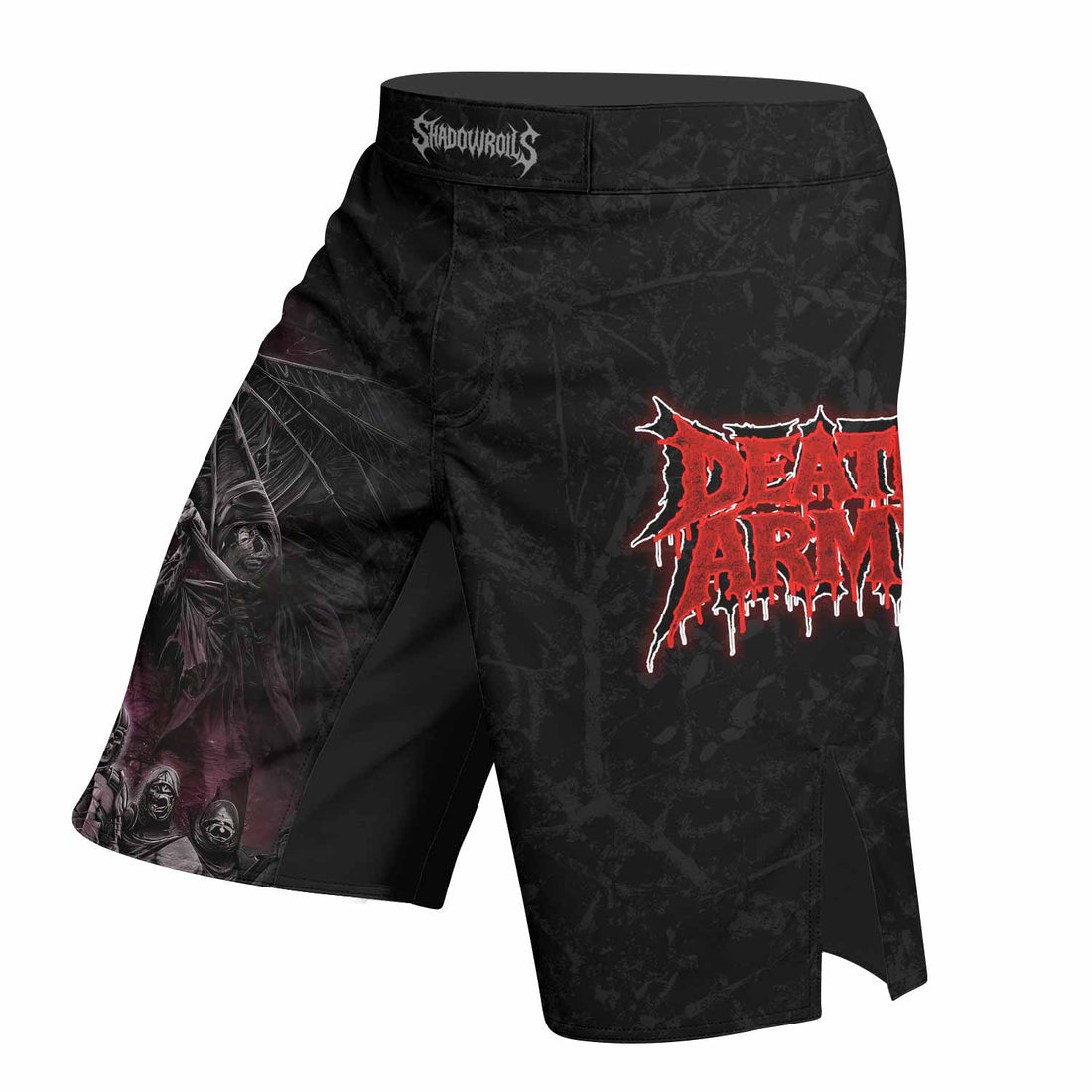 Death Army Fight Shorts – right side mockup