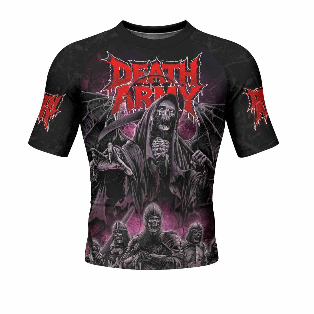 Death Army Men’s Short Sleeve Rash Guard - front and back view