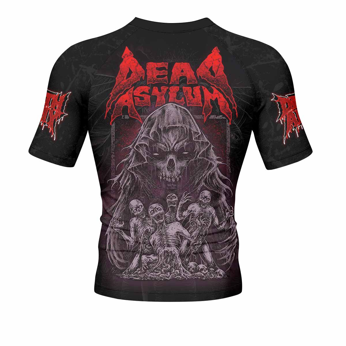 Death Army Men’s Short Sleeve Rash Guard - back view mockup