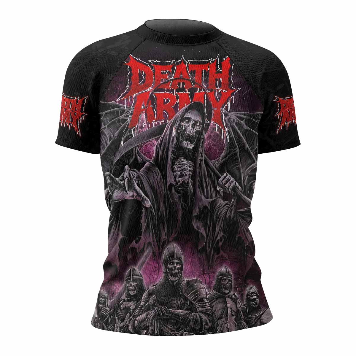 Death Army Women’s Short Sleeve Rash Guard - front view mockup