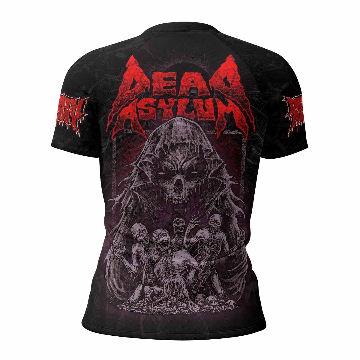 Death Army Women’s Short Sleeve Rash Guard - back view mockup