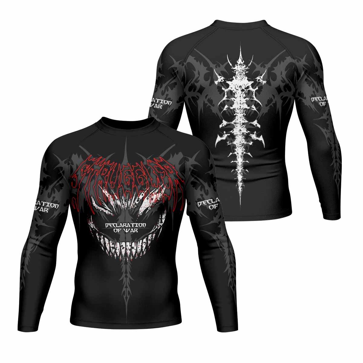 Declaration of War Men's Rash Guard Long Sleeve - front and back view