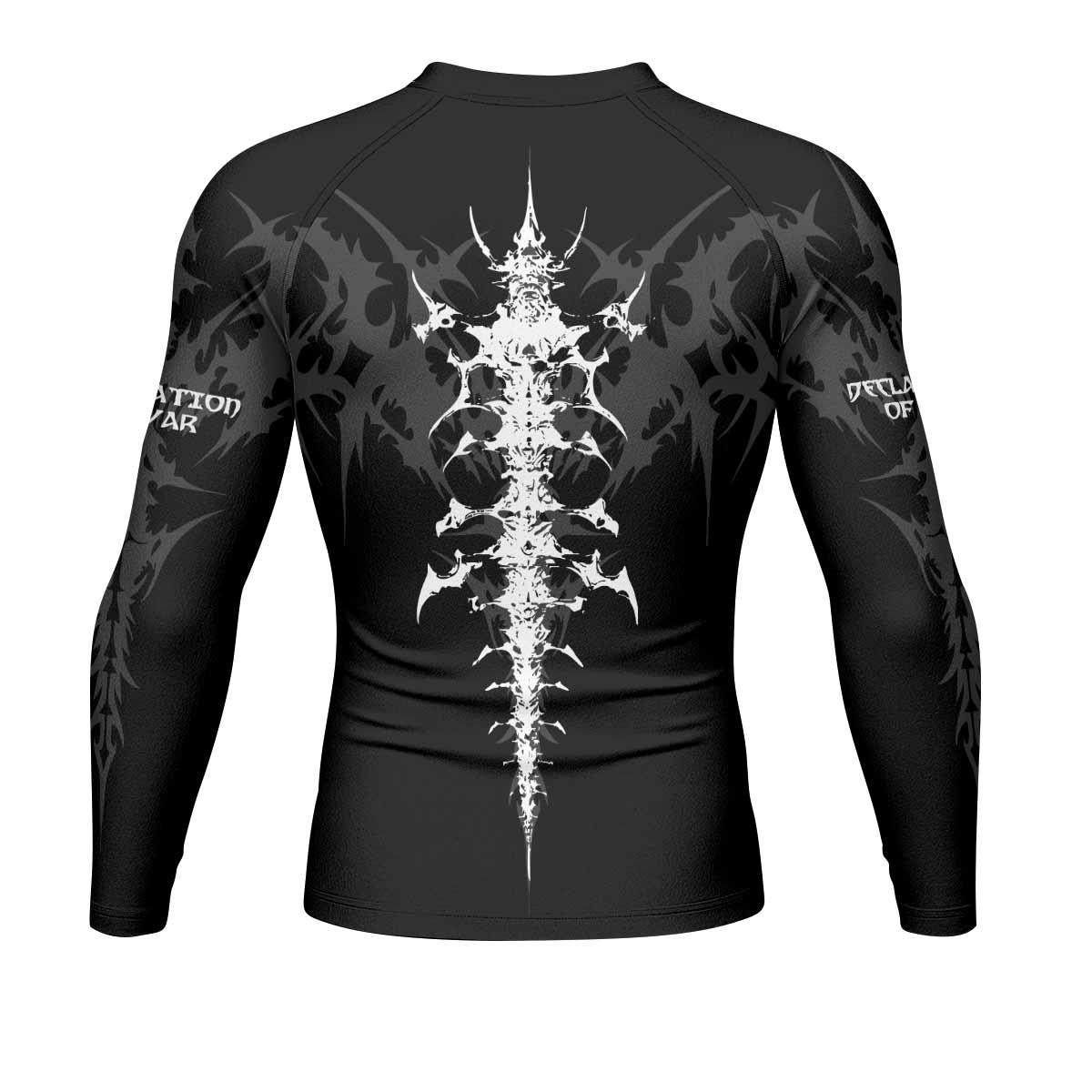Declaration of War Men's Rash Guard Long Sleeve - back view mockup
