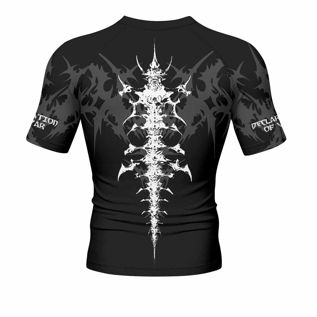 Declaration of War Men's Rash Guard Short Sleeve - back view mockup
