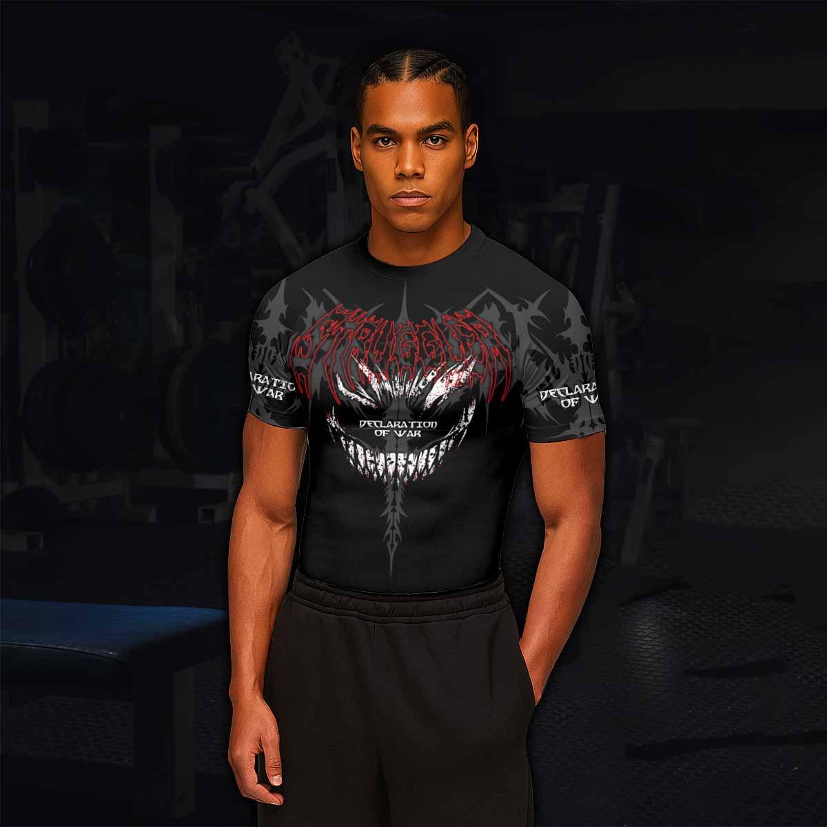 Declaration of War Men's Rash Guard Short Sleeve - lifestyle view
