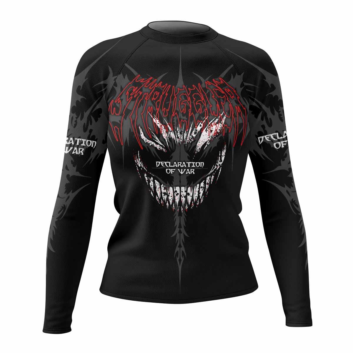 Declaration of War Women's Rash Guard Long Sleeve - front view mockup