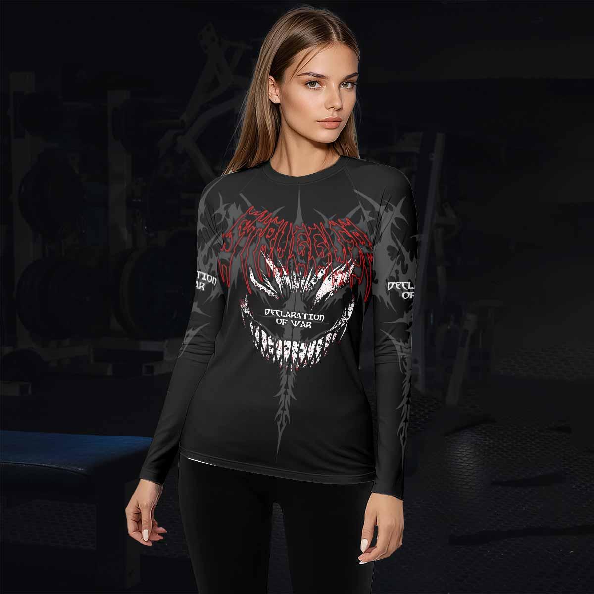 Declaration of War Women's Rash Guard Long Sleeve - lifestyle view