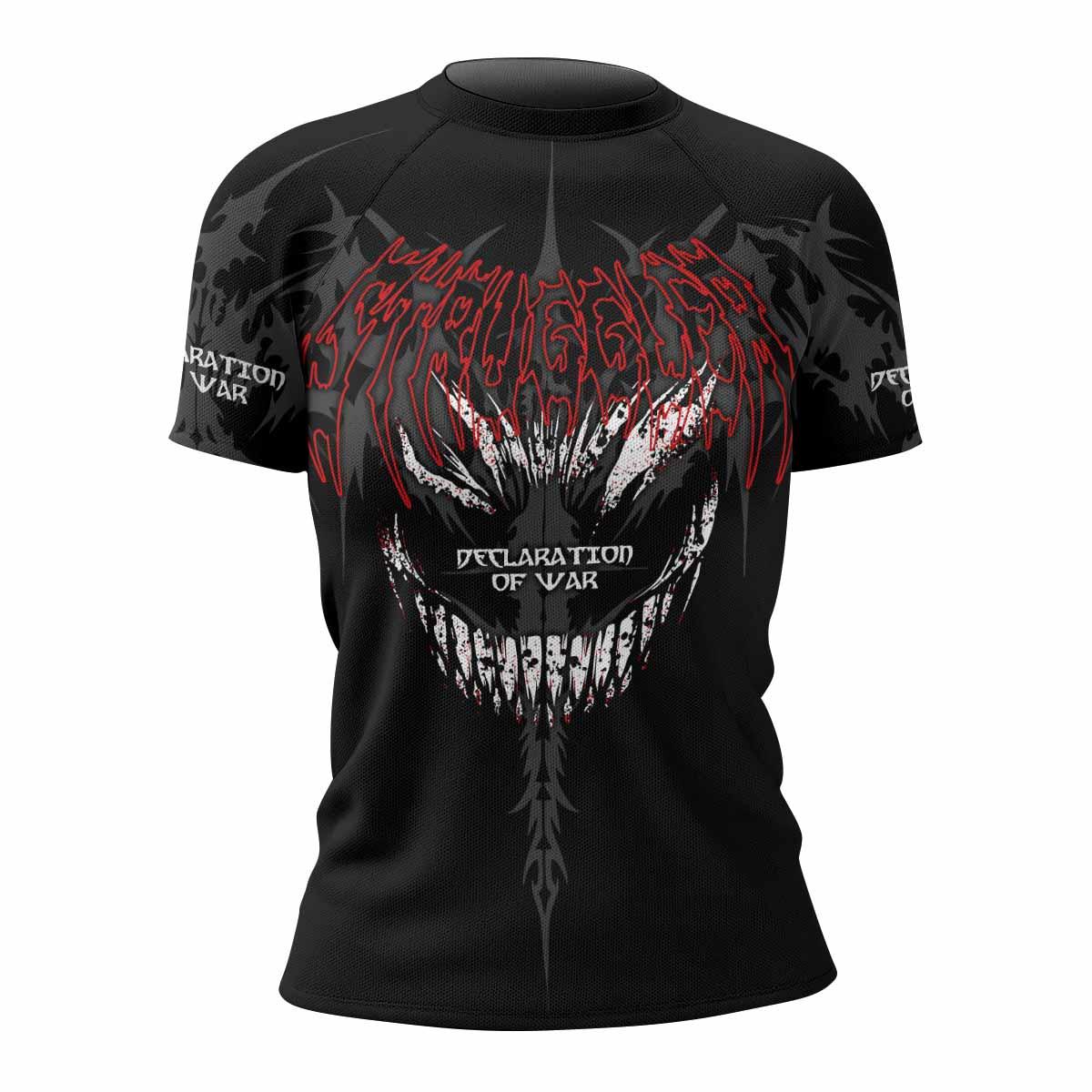 Declaration of War Women's Rash Guard Short Sleeve - front view mockup