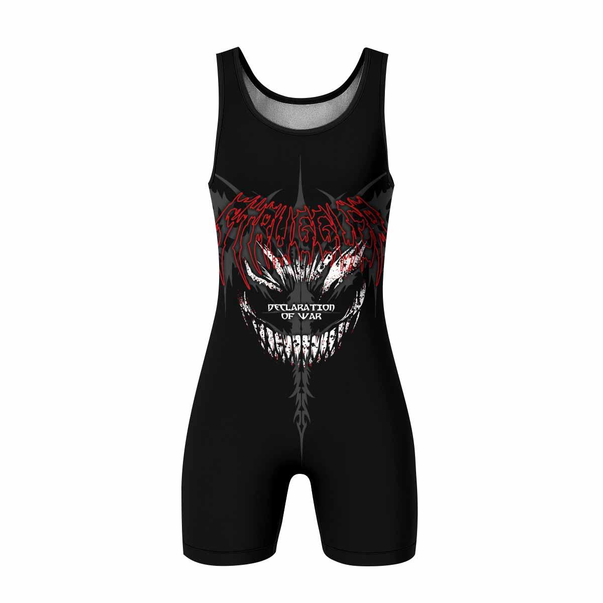 Declaration of War Wrestling Singlet - front view mockup