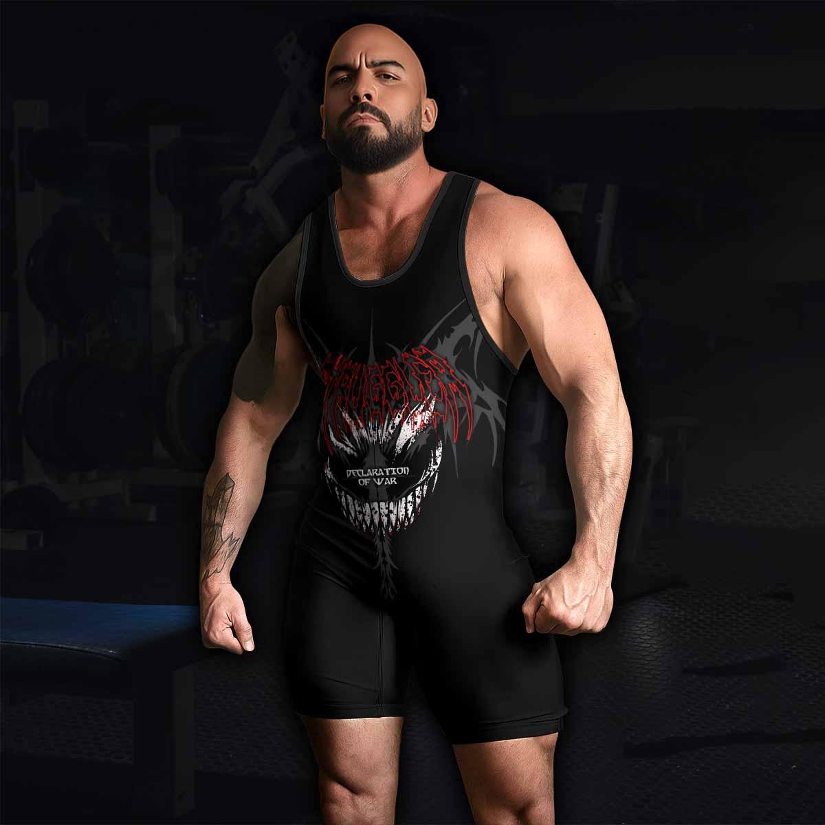 Declaration of War Wrestling Singlet - men's lifestyle view